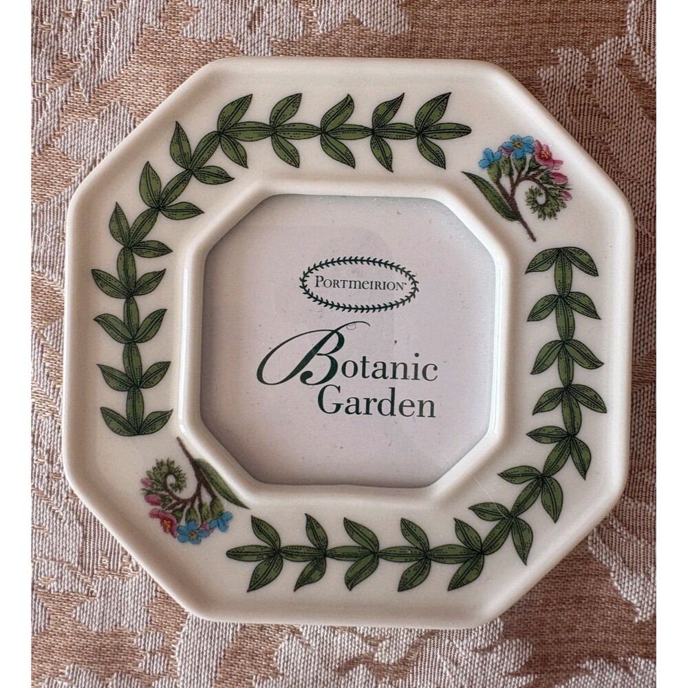 Portmeirion Ceramic Photo Frame Botanic Gardens Forget-me-nots Hexagon 8.5cm
